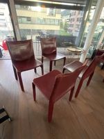 Vier Cassina Cab 412 in Bordeauxrot - Gebrauchter Zustand