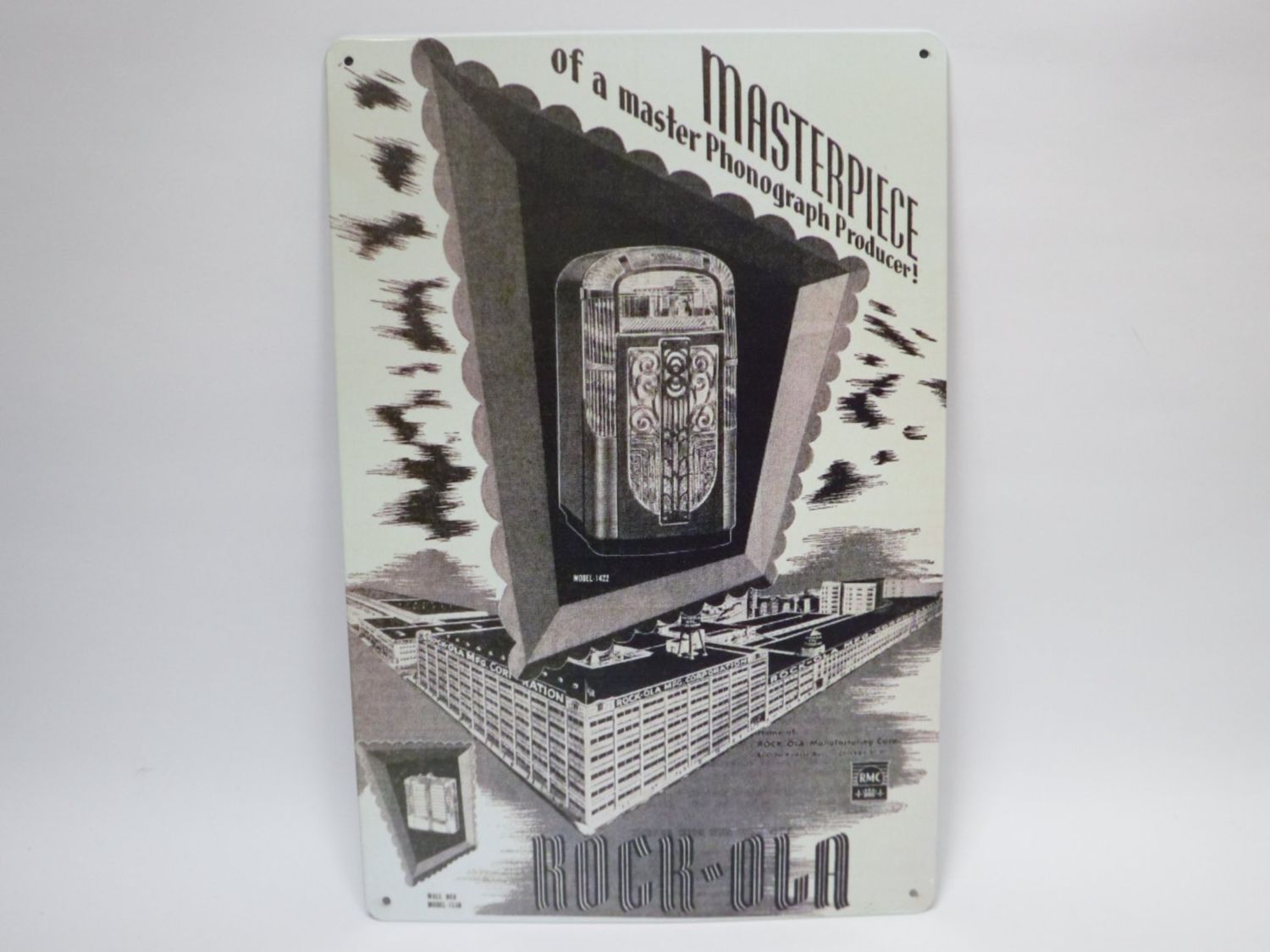 Poster & Bilder: Blechschild Jukebox Rock-Ola Masterpiece Factory – Neu (gemäss Beschreibung) aus Eschenbach SG von Astalavista