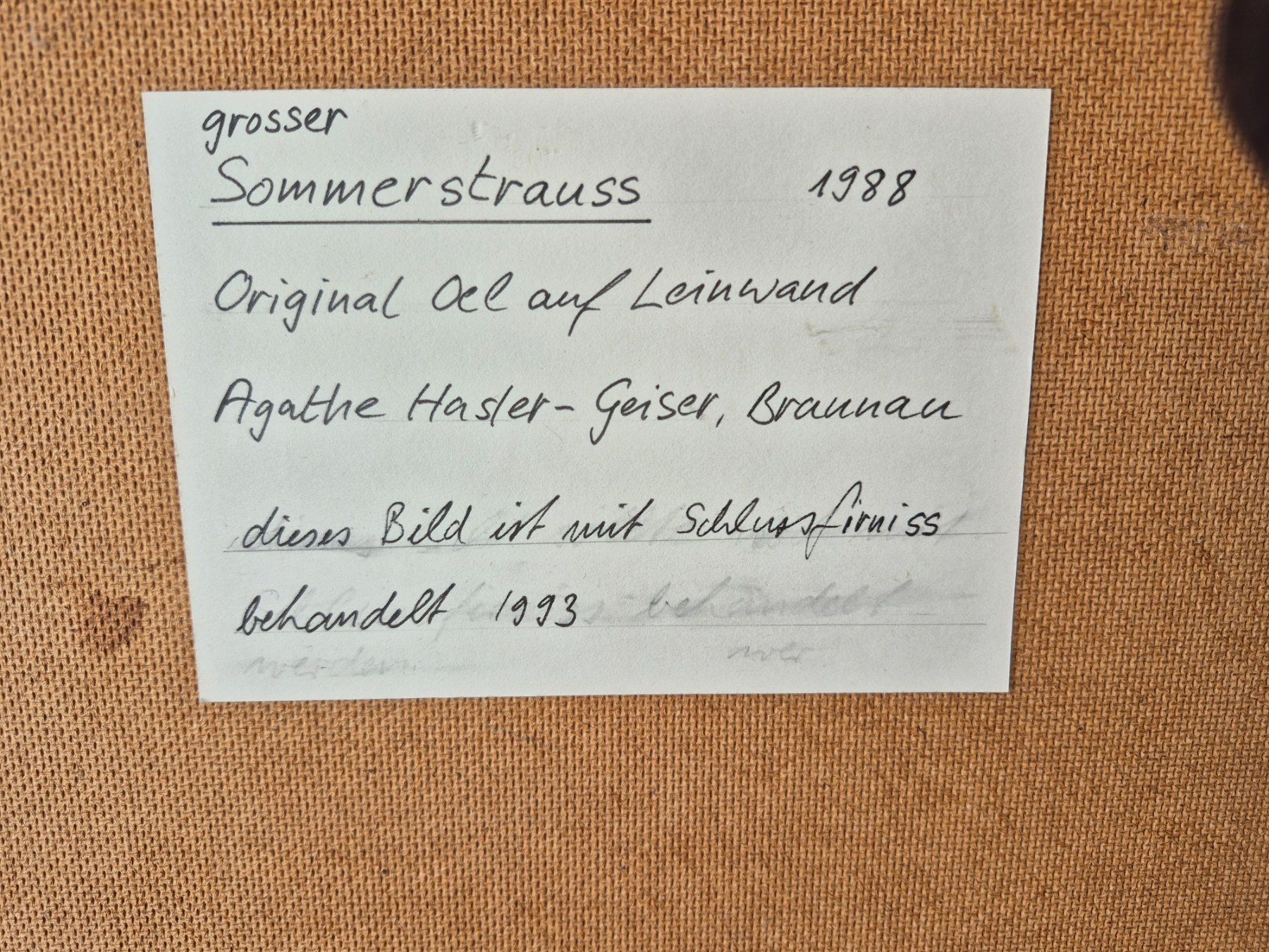 Dipinti: Agathe Hasler-Geiser grosser 💐Sommerstraus – Usato da Nottwil venduto da Gorillale 2