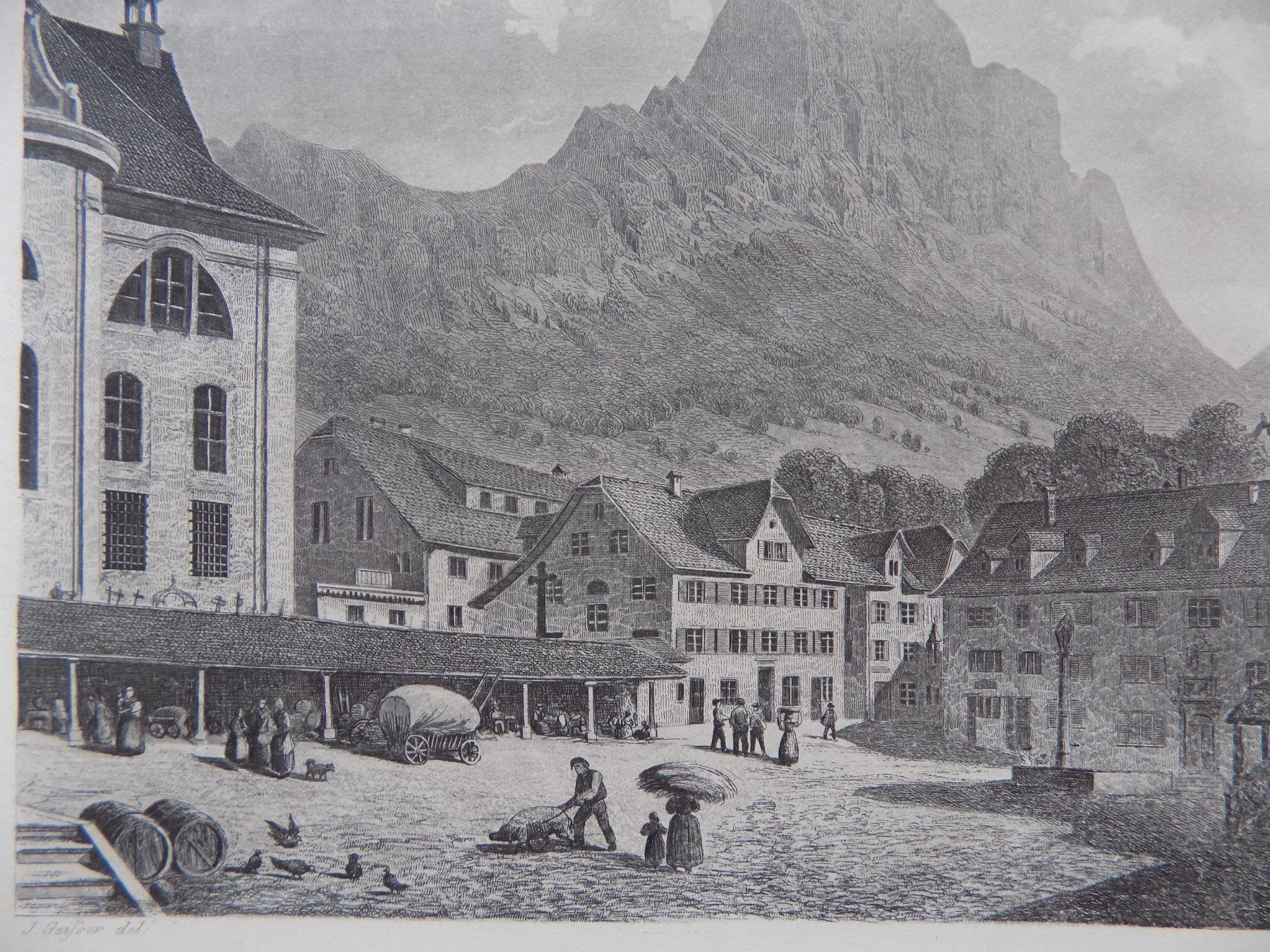 Stiche: Schwyz Hauptplatz Mythen – Gebraucht aus Risch von Rischli15 5
