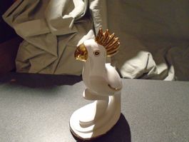 Papagei weiss/goldfarbig, MG Design, gross