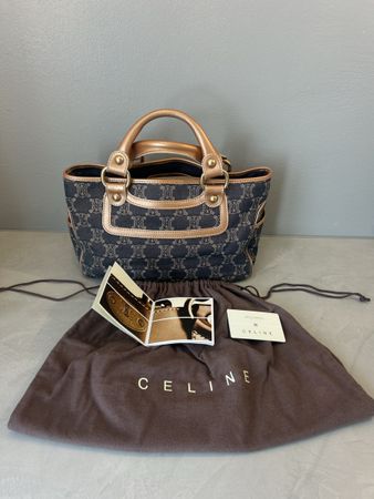 Celine Vintage Macadam Boogie Tasche Blau - Authentifiziert