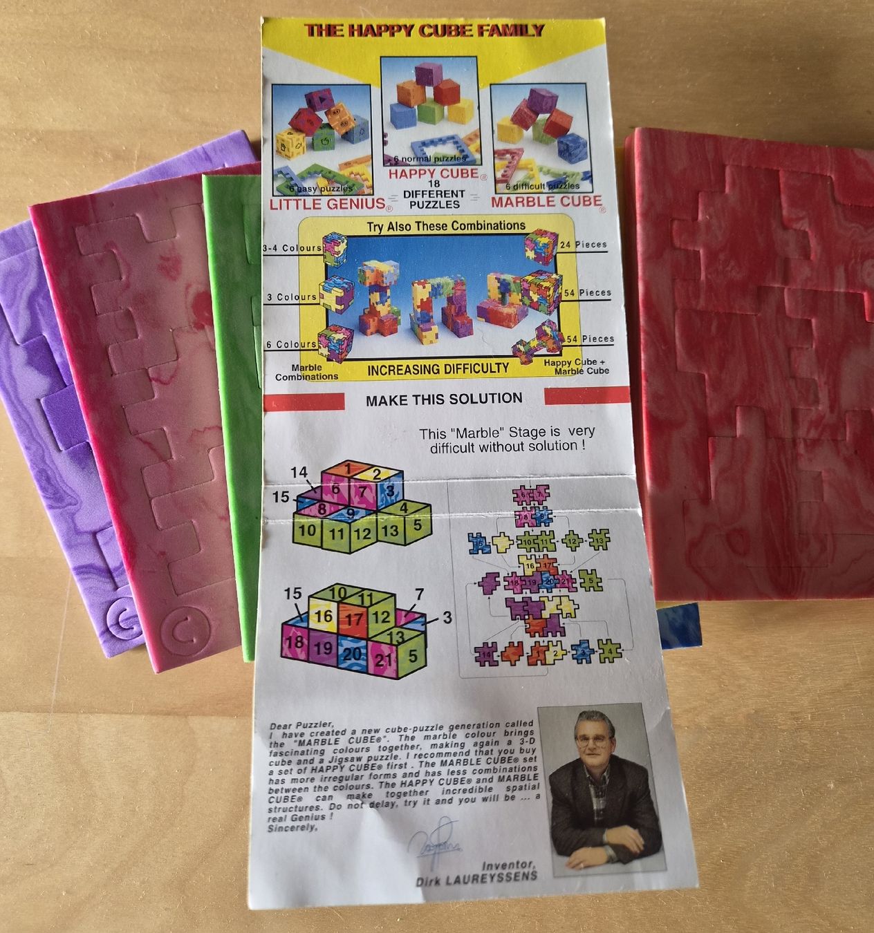 Puzzles: Vintage- Marble Cube Puzzle Set 6 Teile – Gebraucht aus Urtenen-Schönbühl von Kahru 1