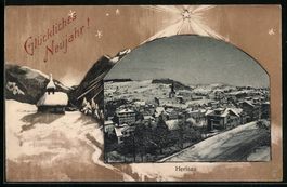 Herisau, Teilansicht im Schnee, Neujahrs