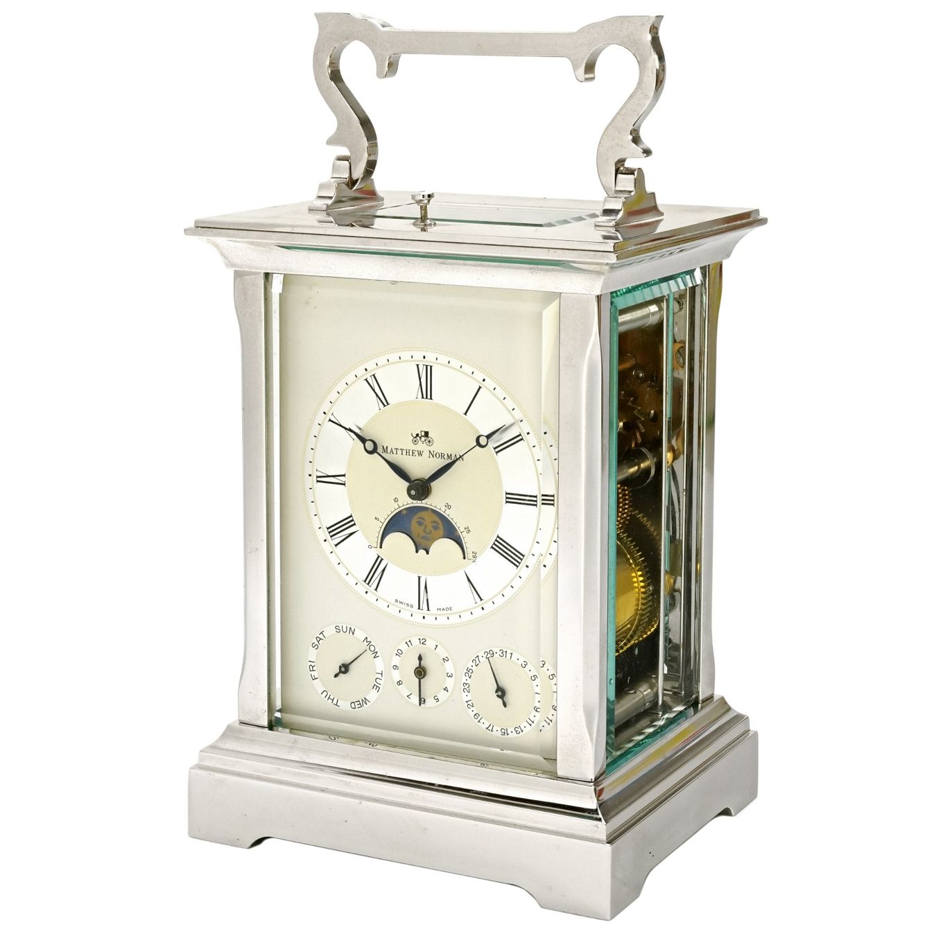 Orologi da terra & Orologi da parete: Rare Matthew Norman Carriage Clock, Ref. 1751/81, Silvered – Usato da Vésenaz venduto da Grailium 1