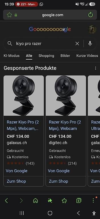 Razer Webcam: Razer Kiyo Pro Full HD – Usato da St. Gallen venduto da sca_y2n2 1