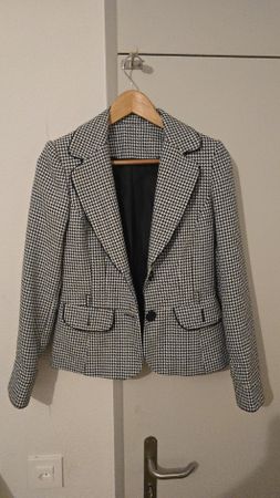 Blazer pied-de-poule Yessica noir et blanc, taille 38/40