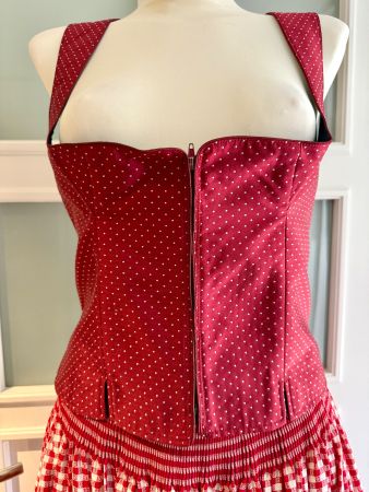 H.Moser Dirndl Mieder Bluse zu Jeans oder Rock Gr. 38 40 rot