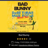 Bad Bunny Konzert Ticket, 1x Milano 17.7.2026 Golden Circle