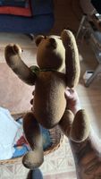 Antiker Filz-Teddybär mit Pfeife 