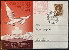 TdB 1940 D mit Zusatzstempel Luzern, SBK 75 Fr.