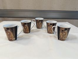 5 Gustav Klimt Teetassen, super Zustand!
