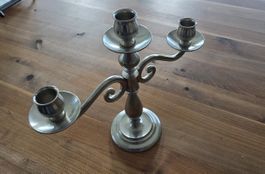 Kerzenstaender aus Zinn, Sigg Fraunefeld, 3-Armig