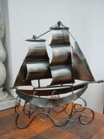 Metall Deko Schiff, Flaschenhalter, Segelboot, Vintage Look