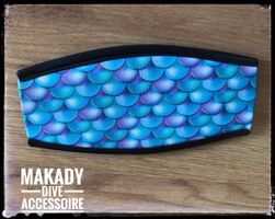 Tauchen Neopren Maskenband Haarschutz Türkis Schuppe Nr. 217