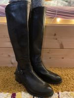 Elegante schwarze TAMARIS Lederstiefel Gr. 37