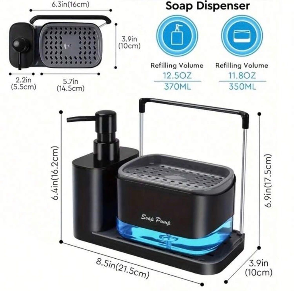 Portasapone: Spülmittelspender mit Schwammhalter – Nuovo e nell'imballaggio originale da Emmenbrücke venduto da ShopDirect 2