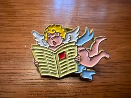 Anstecknadel Engel mit Buch Motiv 1992 gebraucht Zustand