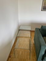 Drei Beistelltische aus gebogenem Glas im Set