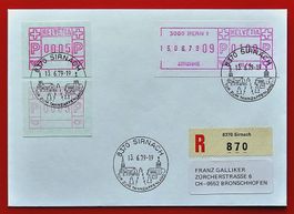 ATM MIT SFS SCHALTERFREISTEMPEL BERN R SIRNACH THURGAU 1979