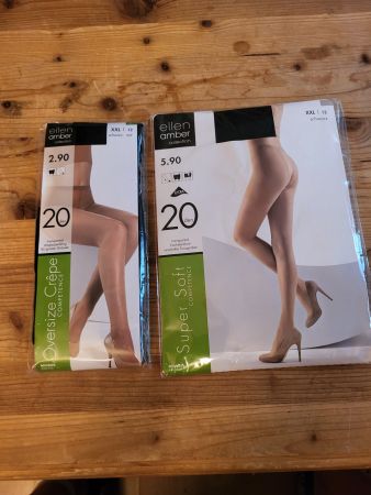 2 Paar Strumpfhosen Ellen Amber XXL schwarz in OVP