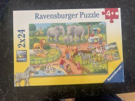 Ravensburger Puzzle Zoo Tiere 2x24 Stk NEU