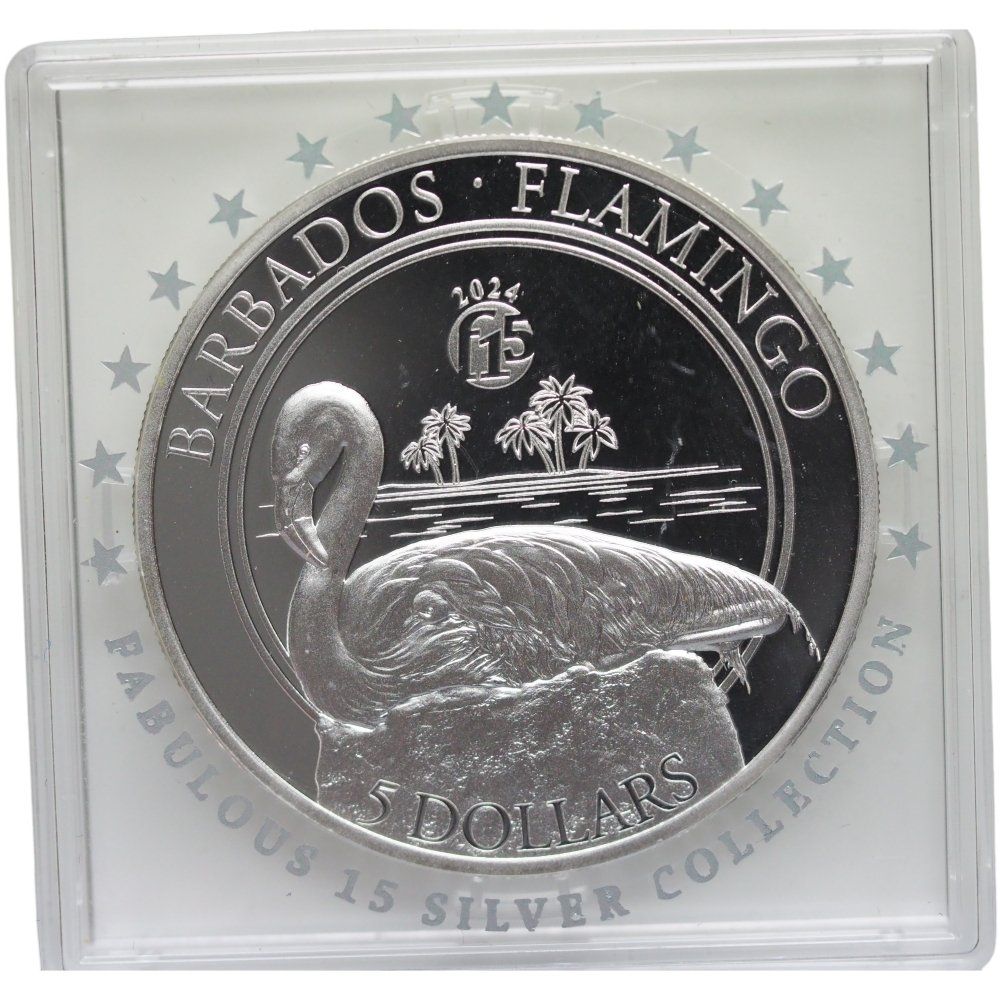 Tutti le monete: BARBADOS 1 Dollar 2024 Silver 1oz. Proof 'Flamingo' – Nuovo (secondo la descrizione) da Liestal venduto da Goldbatzen