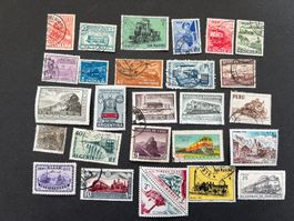 Lot Eisenbahn/Zug ganze Welt meist gestempelt  (M104)