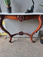 Console antique bois massif avec dessus en marbre blanc✨