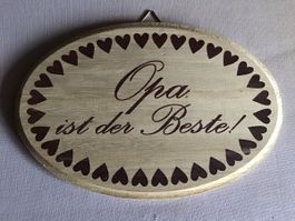 Holz Dekoschild "Opa ist der Beste" Geschenkidee ❤️
