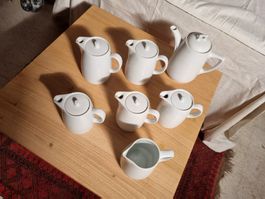 7 Keramik-Krüge weiss