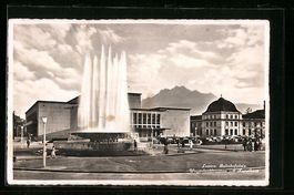 Luzern, Bahnhofplatz mit Wagenbachbrunne