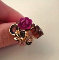 Statement Ring pink gold – Bijoux mit Blume & grossen Steine