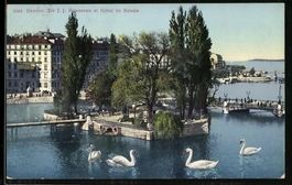 Genève, Île J. J. Rousseau et Hotel de