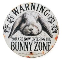 WARNING - BUNNY ZONE  - Blechschild  (neu/OVP)