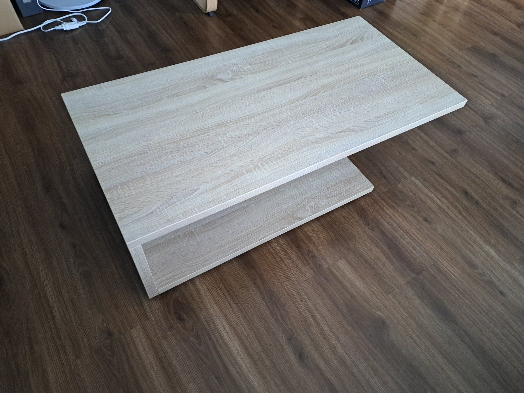 Tavoli: Moderner Couchtisch in heller Eiche-Optik mit Glas-Element – Usato da Niederbuchsiten venduto da lis_b9gc 2
