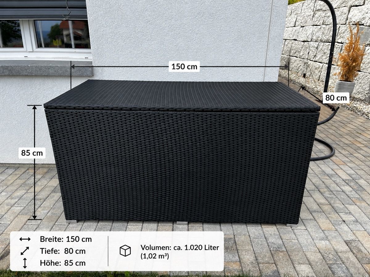 Vidaxl Auflagenboxen: Grosse Kissenbox Gartenbox Polyrattan – Gebraucht aus Wolfisberg von sam92 4