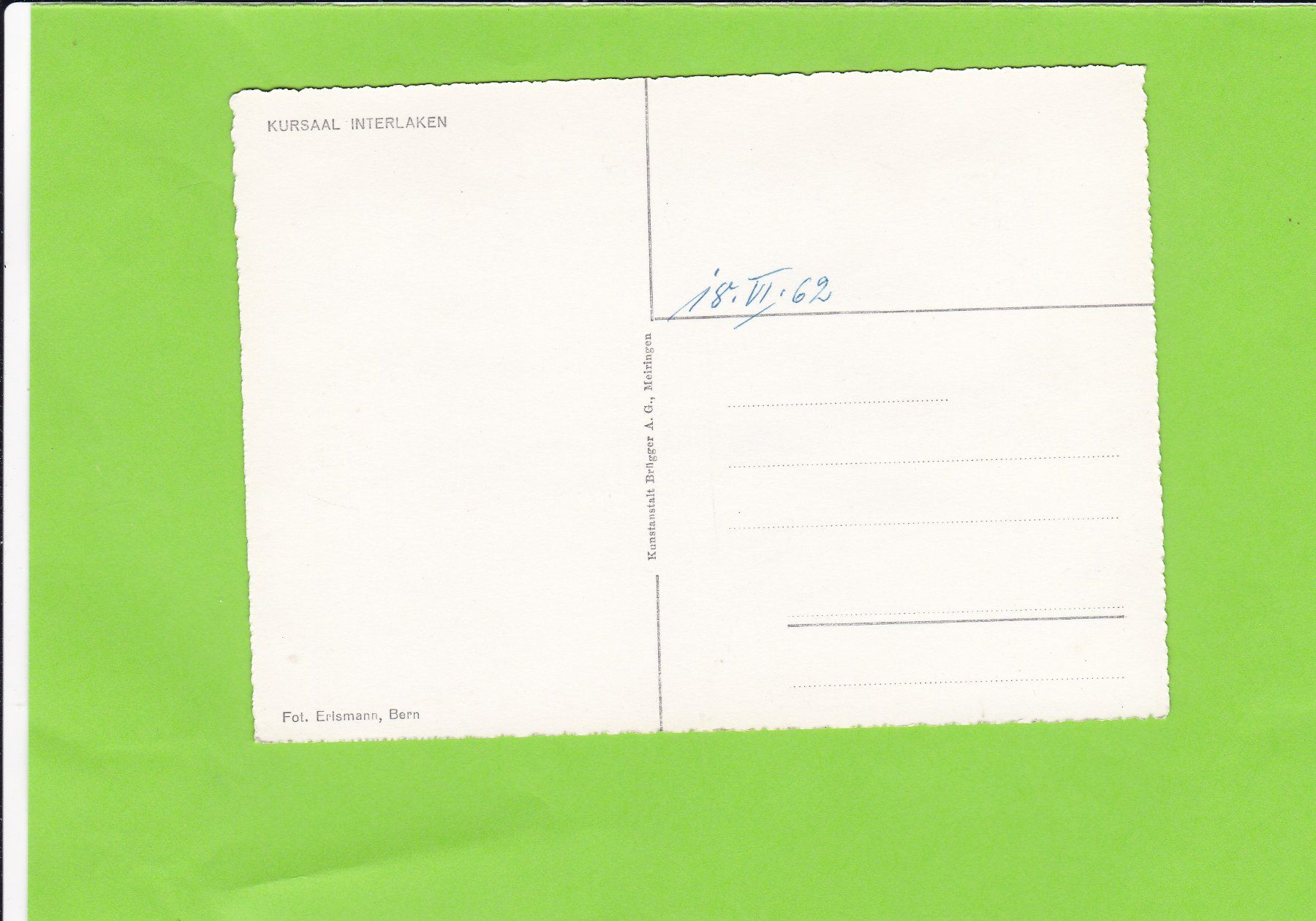 Cartoline postali: Inneres des Kursaal, Interlaken – Usato da St. Peterzell venduto da neckertal 1