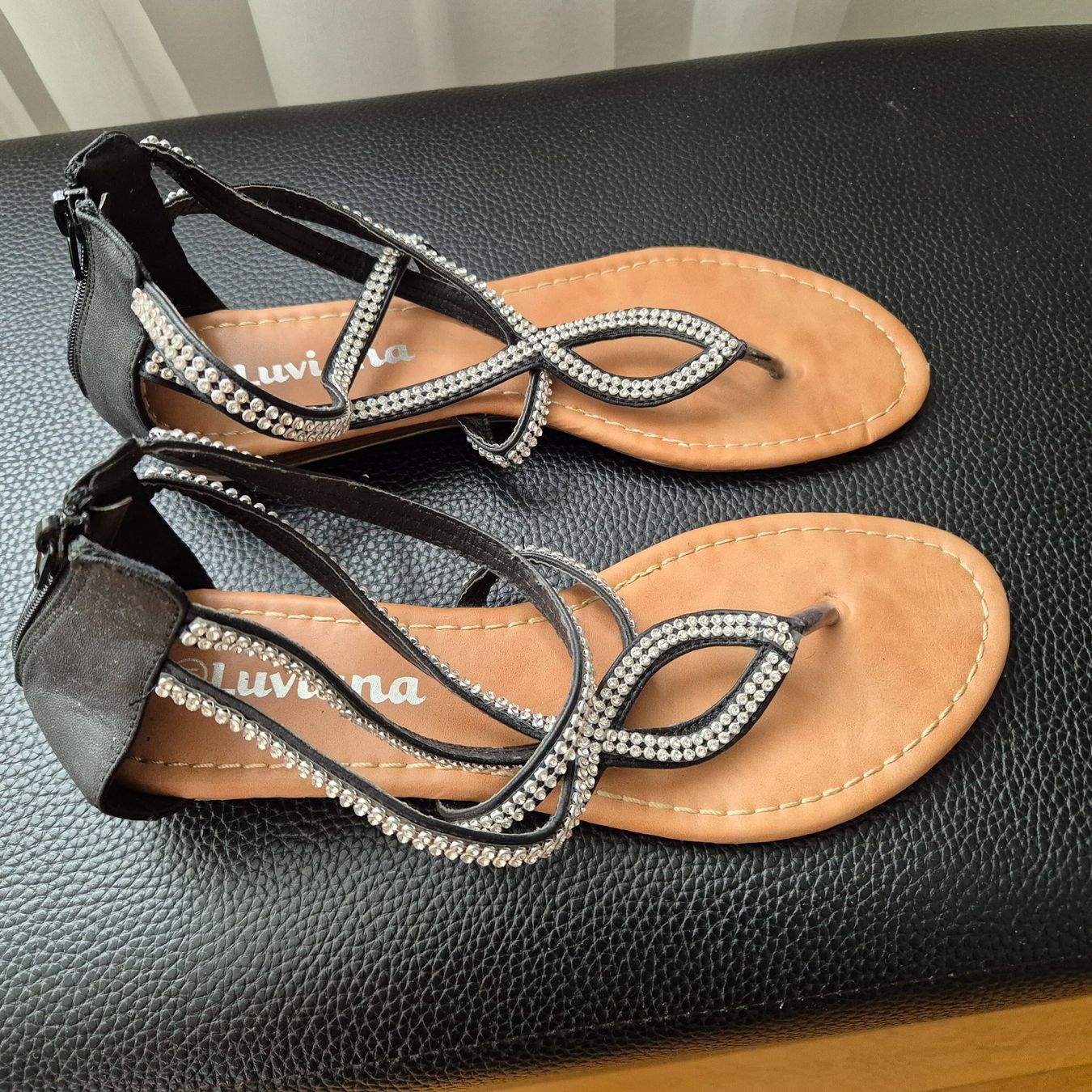 Damenschuhe: Sommersandale Schwarz mit Strass, Grösse 41 – Neu (gemäss Beschreibung) aus Zürich von Citalo 2