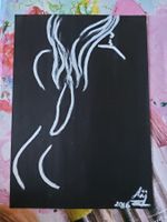 Dipinto arte moderna nudo donna bianco nero Originale ‪‪‪‪‪
