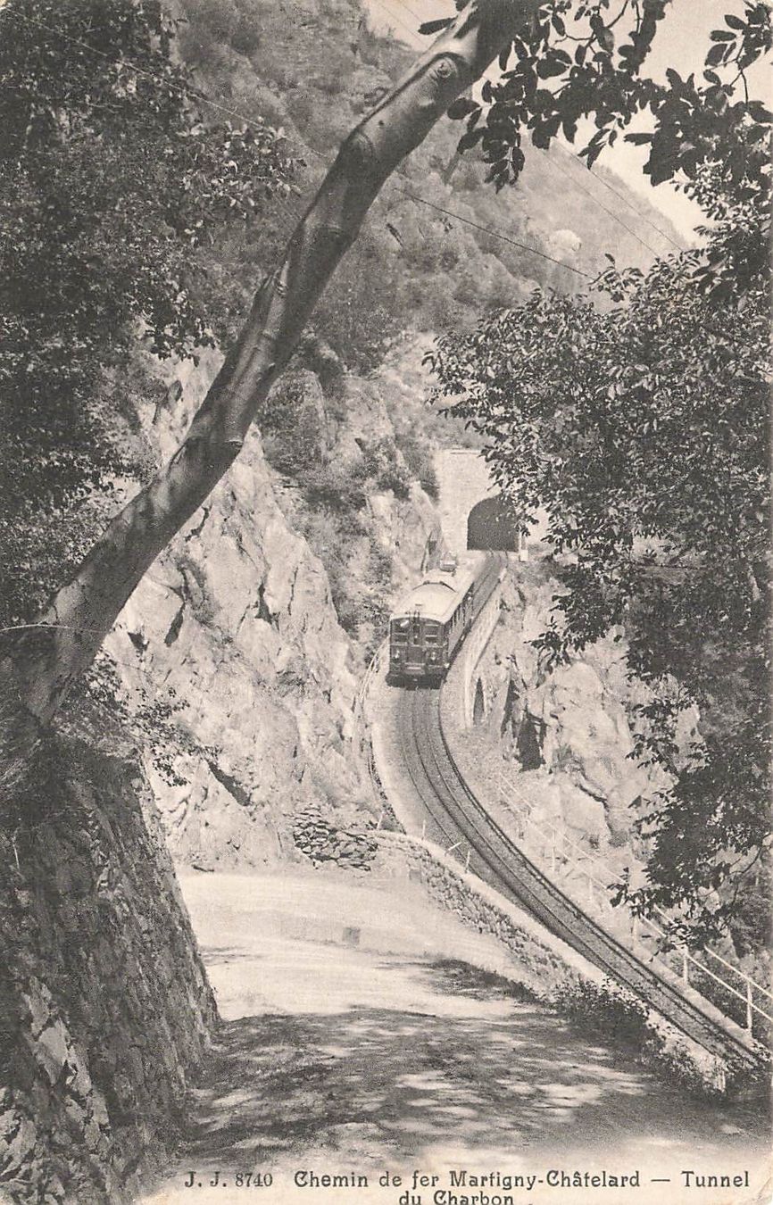 Ansichtskarten: Martigny VS Martigny Châtelard Bahn Tunnel du Charbon – Gebraucht aus Biasca von Blenio71