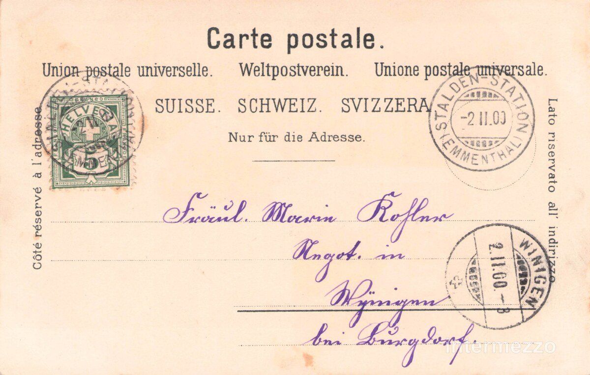 Ansichtskarten: Thun BE // 1900 Litho Schloss Hauptgasse – Gebraucht aus Basel von intermezzo12 1