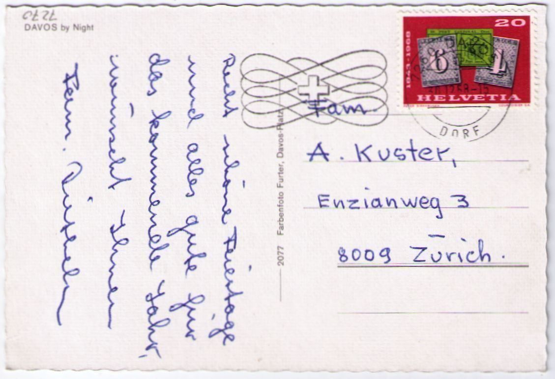 Cartoline postali: Davos by Night – Usato da Binningen venduto da Mountainrider 1
