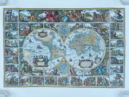 Antike Weltkarte Visscher Kunst-Druck / Faksimile