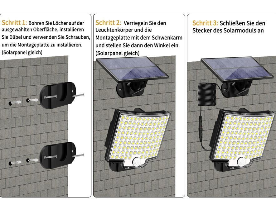 Lampade: Solarlampen mit Bewegungsmelder – Nuovo (secondo la descrizione) da Thun venduto da nuonuoshop 5