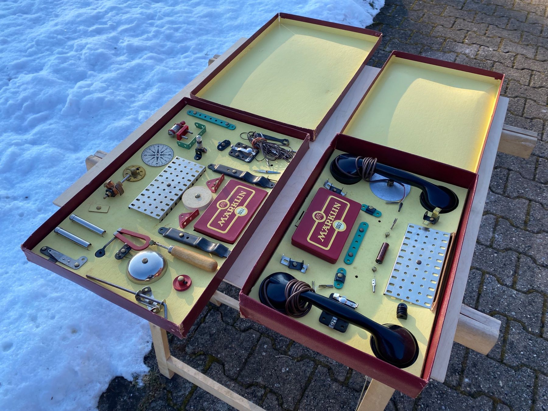 Kit di costruzioni: 2 schöne alte Märklin Elex Experimentierkästen – Usato da Feldbach venduto da Olive1 2