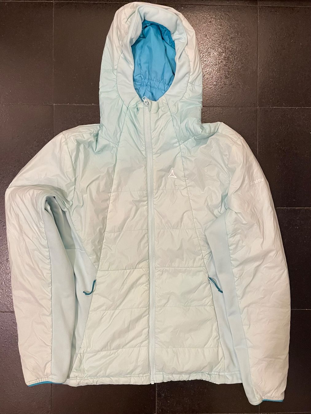 Schoeffel Jacken: Schöffel Isolationsjacke hellblau mit Kapuze, Gr. 44 – Gebraucht aus Uster von jelk