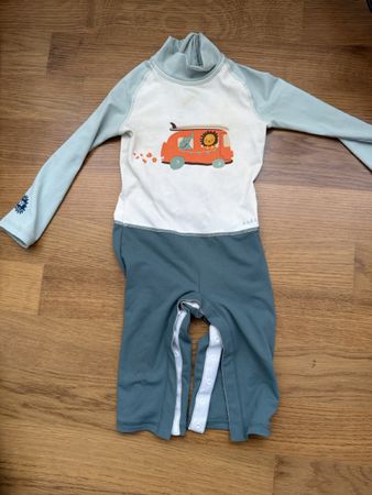 UV swim suit baby long sleeve blue green van print