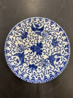 Japan Teller mit Phoenixmuster blauweiss 