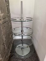 Présentoir professionnel rotatif 360° verre/métal 4 plateaux